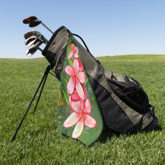 Serviette De Golf Plumerias (Vert)