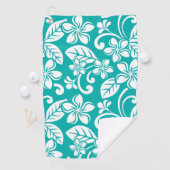 SERVIETTE DE GOLF PLUMÉRIE DE L'ÎLE (TURQUOISE) (En situation)