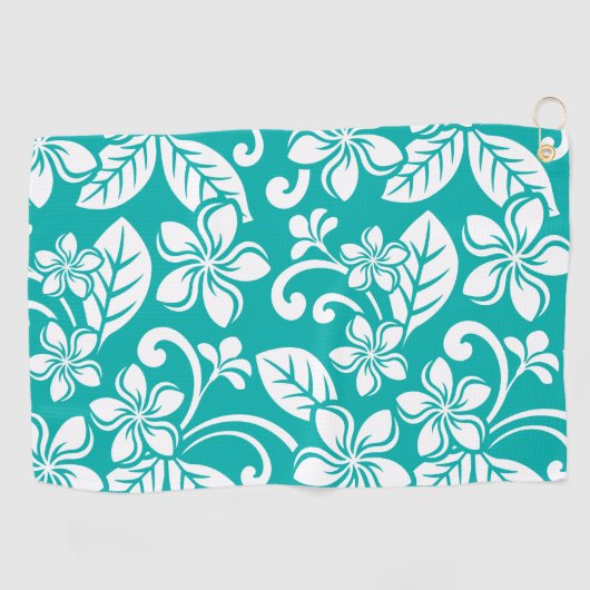 SERVIETTE DE GOLF PLUMÉRIE DE L'ÎLE (TURQUOISE) (Horizontal)