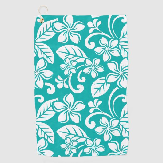 SERVIETTE DE GOLF PLUMÉRIE DE L'ÎLE (TURQUOISE) (Devant)