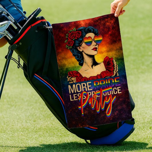 Serviette De Golf Plus de fierté moins de préjugés Mois de la fierté
