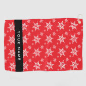 Serviette De Golf Pneus blancs, Rouge, Votre nom, Personnaliser (Horizontal)