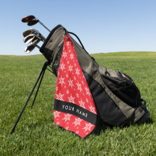 Serviette De Golf Pneus blancs, Rouge, Votre nom, Personnaliser