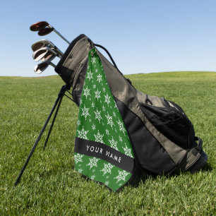 Serviette De Golf Pneus blancs, Vert, Votre nom, Personnaliser
