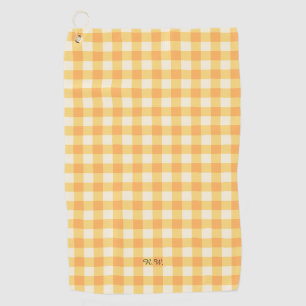 Serviette De Golf Poche jaune En vichy Plat