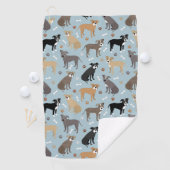 Serviette De Golf Poches et os Pitbulles (En situation)