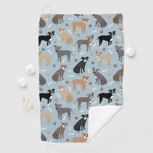 Serviette De Golf Poches et os Pitbulles (En situation)