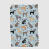 Serviette De Golf Poches et os Pitbulles (Devant)