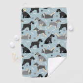 Serviette De Golf Poches et os Schnauzer (En situation)