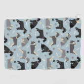 Serviette De Golf Poches et os Schnauzer (Horizontal)