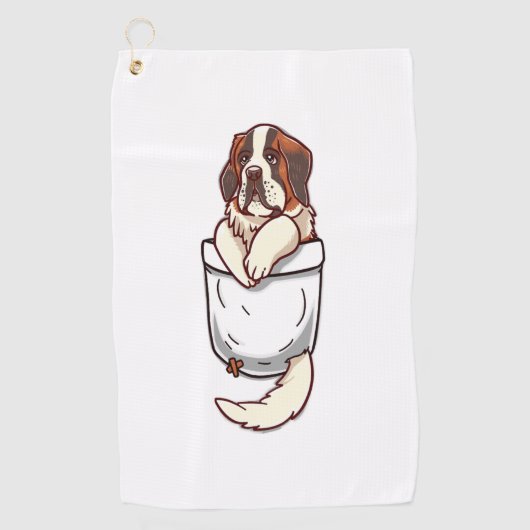 Serviette De Golf Pocket St Bernard Puppy (Devant)