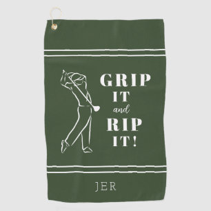 Serviette De Golf Poignée de golf drôle humoristique Rip vert hommes