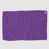 Serviette De Golf Point Blanc Fond Violet Élégant Polka (Horizontal)