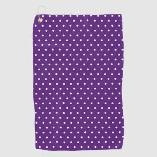 Serviette De Golf Point Blanc Fond Violet Élégant Polka