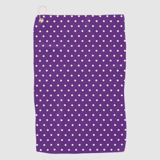 Serviette De Golf Point Blanc Fond Violet Élégant Polka (Devant)