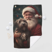 Serviette De Golf Pointeur à poils durs Griffon Noël du Père Noël (En situation)