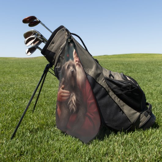 Serviette De Golf Pointeur à poils durs Griffon Noël du Père Noël (Vert)