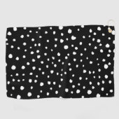 Serviette De Golf Points dalmatiens, Zones dalmatiennes, Noir et Bla (Horizontal)