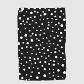 Serviette De Golf Points dalmatiens, Zones dalmatiennes, Noir et Bla (Devant)