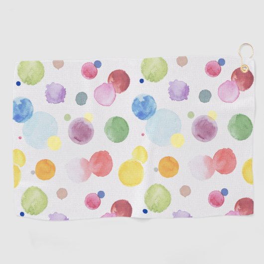 Serviette De Golf Points d'aquarelle 1 (Horizontal)