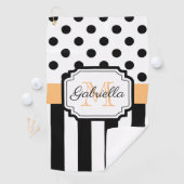 Serviette De Golf Points et bandes (En situation)
