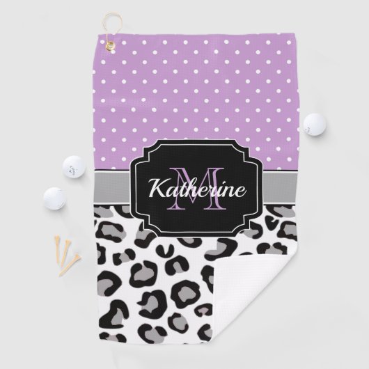 Serviette De Golf Points et Empreintes de léopard (En situation)