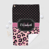 Serviette De Golf Points et Empreintes de léopard (En situation)