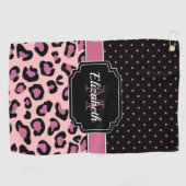 Serviette De Golf Points et Empreintes de léopard (Horizontal)