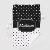 Serviette De Golf Points noirs et blancs (En situation)