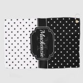 Serviette De Golf Points noirs et blancs (Horizontal)