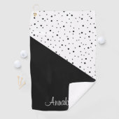Serviette De Golf Points noirs et blancs (En situation)