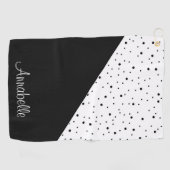 Serviette De Golf Points noirs et blancs (Horizontal)