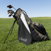 Serviette De Golf Points noirs et blancs (Vert)
