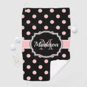 Serviette De Golf Points noirs et roses (En situation)