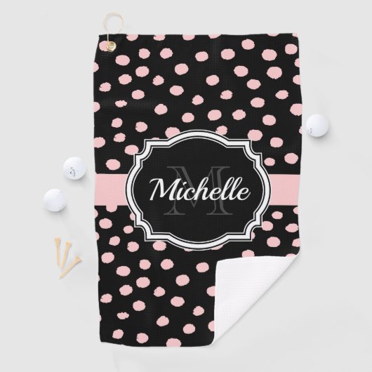 Serviette De Golf Points roses (En situation)