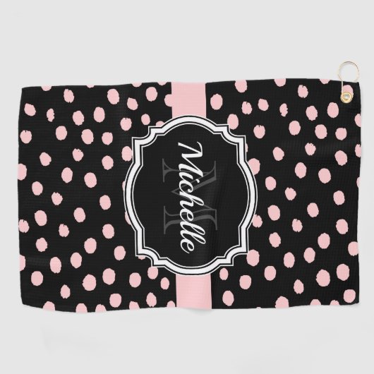 Serviette De Golf Points roses (Horizontal)