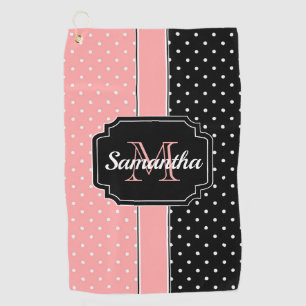 Serviette De Golf Points roses et noirs