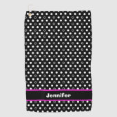 Serviette De Golf Pois à accent rose (Devant)