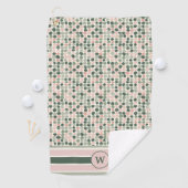 Serviette De Golf Pois Abstraits modernes rose et vert (En situation)