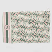 Serviette De Golf Pois Abstraits modernes rose et vert (Horizontal)
