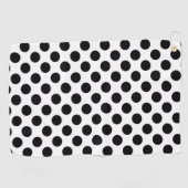Serviette De Golf Pois, Motif Polka Dot, noir et blanc (Horizontal)