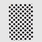 Serviette De Golf Pois, Motif Polka Dot, noir et blanc (Devant)
