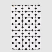 Serviette De Golf Pois noirs, Motif à points Polka, points, pointill (Devant)