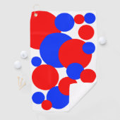 Serviette De Golf Pois rouge, blanc et bleu (En situation)