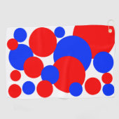 Serviette De Golf Pois rouge, blanc et bleu (Horizontal)