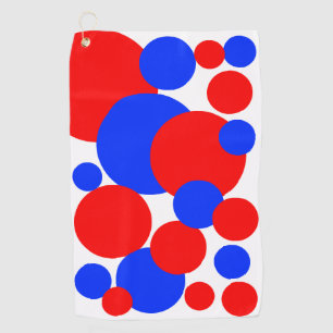Serviette De Golf Pois rouge, blanc et bleu