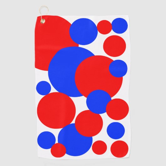 Serviette De Golf Pois rouge, blanc et bleu (Devant)