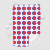 Serviette De Golf Pois rouge et bleu blanc (En situation)