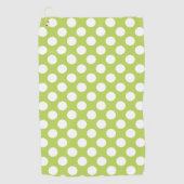 Serviette De Golf Pois verts, Motif à points Polka, points, pointill (Devant)