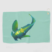 Serviette De Golf Poisson-ange - Conception abstraite - Découpe d'un (Horizontal)